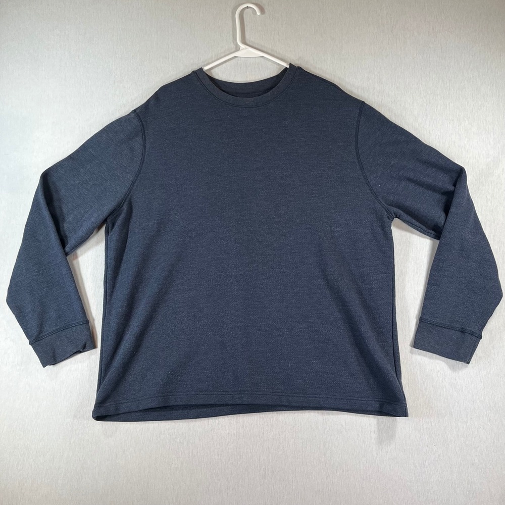 Orvis Sweatshirt Mens XL Navy Blue Heather Long Sleeve Crewneck Cotton Blend